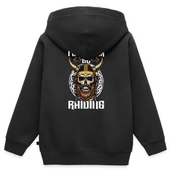 Vikinger Nordisch - Kinder Premium Organic Zip Hoodie - Schwarz - Hinten - AI Model Kid Male (0cm)