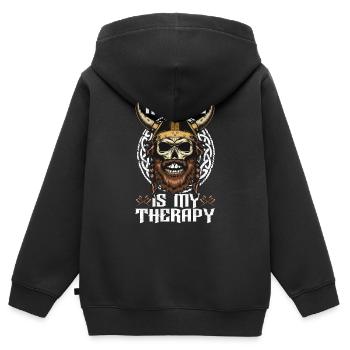 Vikinger Nordisch - Kinder Premium Organic Zip Hoodie - Schwarz - Hinten - AI Model Kid Male (0cm)