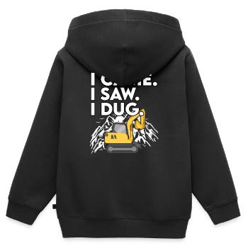 Lustiges Minibagger Geschenk - Kinder Premium Organic Zip Hoodie - Schwarz - Hinten - AI Model Kid Male (0cm)