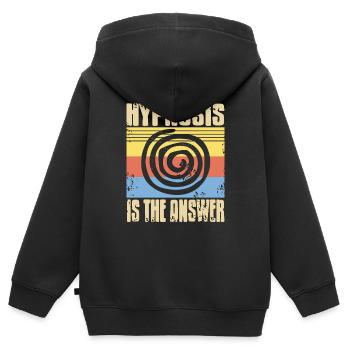 La rétro-hypnose est la réponse à l’hypnotisme amusant - Sweat Premium à capuche zippé enfant bio - noir - Dos - AI Model Kid Male (0cm)