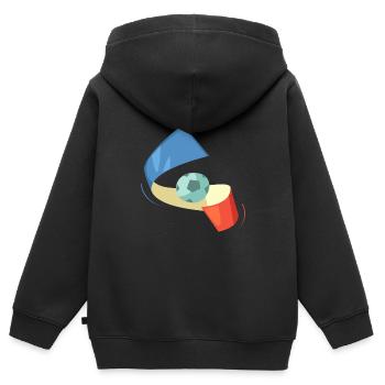 Football France - Sweat Premium à capuche zippé enfant bio - noir - Dos - AI Model Kid Male (0cm)