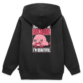Blobfish Fish Funny Blob Blobby Blobfish - Kids Premium Organic Zip-up Hoodie - black - Back - AI Model Kid Male (0cm)