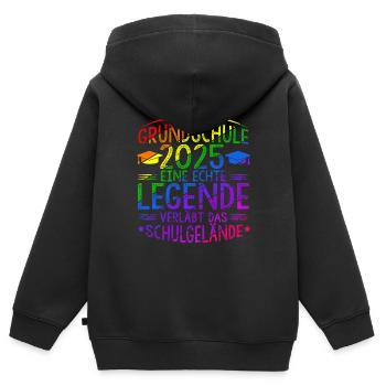 Grundschule Eine Legende Grundschule Abschluss 202 - Kinder Premium Organic Zip Hoodie - Schwarz - Hinten - AI Model Kid Male (0cm)