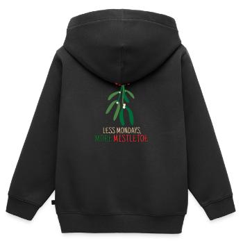 Moins de plus de gui de lundi symbole d’amour - Sweat Premium à capuche zippé enfant bio - noir - Dos - AI Model Kid Male (0cm)