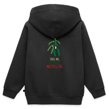 Emmène-moi à ton gui Symbole d’amour Drôle - Sweat Premium à capuche zippé enfant bio - noir - Dos - AI Model Kid Male (0cm)