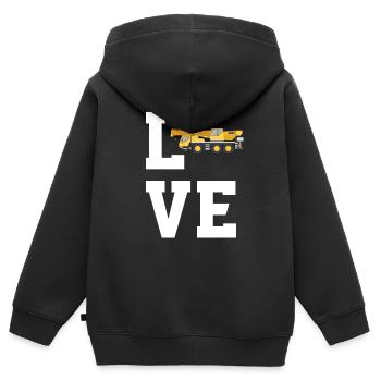 Cadeau de grue mobile - Sweat Premium à capuche zippé enfant bio - noir - Dos - AI Model Kid Male (0cm)
