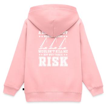 Mobilkran Fahrer - Kinder Premium Organic Zip Hoodie - Rosa - Hinten - AI Model Kid Female (0cm)