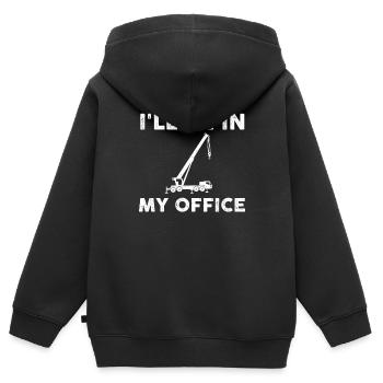 Cadeau de grutier mobile - Sweat Premium à capuche zippé enfant bio - noir - Dos - AI Model Kid Male (0cm)