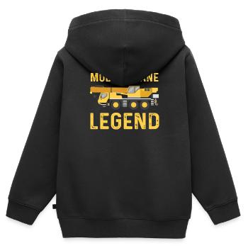 Légende de la grue mobile - Sweat Premium à capuche zippé enfant bio - noir - Dos - AI Model Kid Male (0cm)