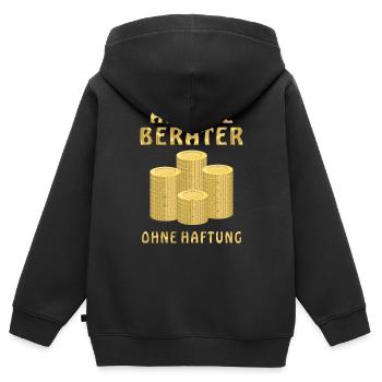 GELD MÜNZEN ANLAGE BERATER - Kinder Premium Organic Zip Hoodie - Schwarz - Hinten - AI Model Kid Male (0cm)