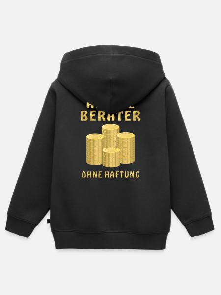 GELD MÜNZEN ANLAGE BERATER - Kinder Premium Organic Zip Hoodie - Schwarz