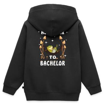 EN TANT QUE REFROIDISSEUR À CÉLIBATAIRE - Sweat Premium à capuche zippé enfant bio - noir - Dos - AI Model Kid Male (0cm)