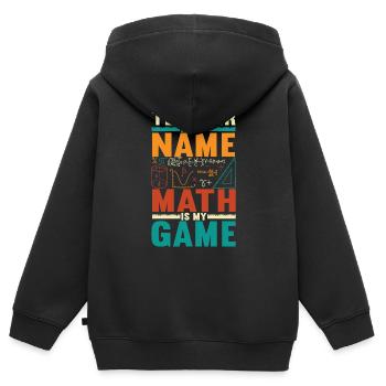 Mathe Mathelehrer - Kinder Premium Organic Zip Hoodie - Schwarz - Hinten - AI Model Kid Male (0cm)