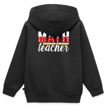 Mathe Mathelehrer - Kinder Premium Organic Zip Hoodie - Schwarz - Hinten - AI Model Kid Male (0cm)