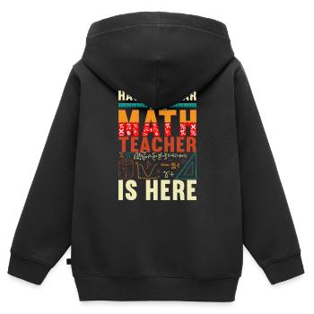Mathe Mathelehrer - Kinder Premium Organic Zip Hoodie - Schwarz - Hinten - AI Model Kid Male (0cm)