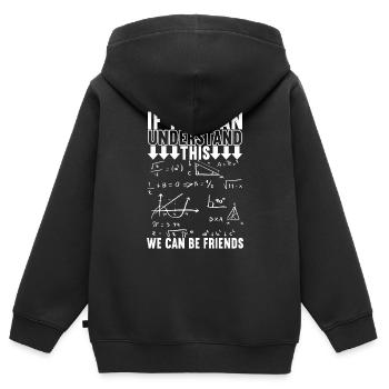 Mathe Mathelehrer - Kinder Premium Organic Zip Hoodie - Schwarz - Hinten - AI Model Kid Male (0cm)