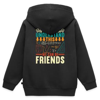 Mathe Mathelehrer - Kinder Premium Organic Zip Hoodie - Schwarz - Hinten - AI Model Kid Male (0cm)