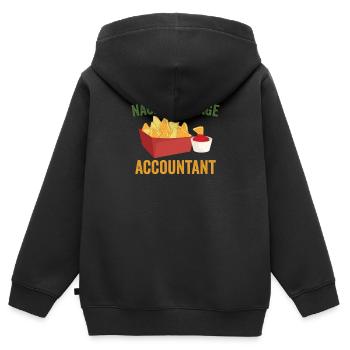 Comptabilité Humour Drôle Hilarant CPA Comptable - Sweat Premium à capuche zippé enfant bio - noir - Dos - AI Model Kid Male (0cm)