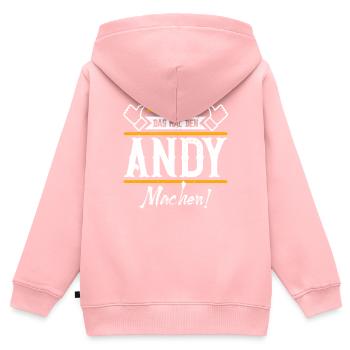 Andy Geschenkidee Geschenk Geburtstag - Kinder Premium Organic Zip Hoodie - Rosa - Hinten - AI Model Kid Female (0cm)