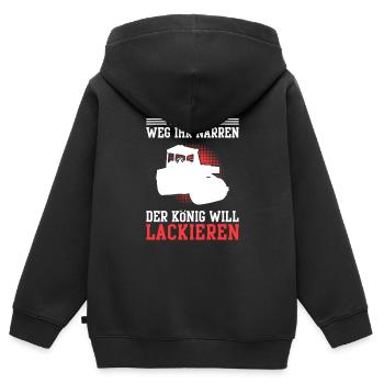 Asphaltbauer aus dem Weg Straßenbauer - Kinder Premium Organic Zip Hoodie - Schwarz - Hinten - AI Model Kid Male (0cm)