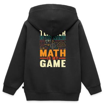 Mathe Mathelehrer - Kinder Premium Organic Zip Hoodie - Schwarz - Hinten - AI Model Kid Male (0cm)