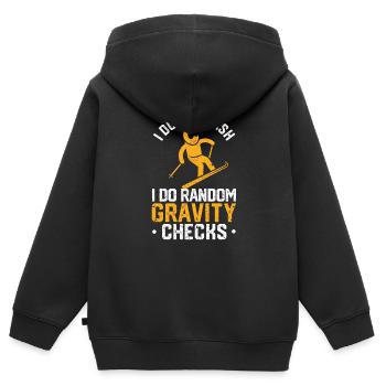 Je ne plante pas, je fais au hasard - Sweat Premium à capuche zippé enfant bio - noir - Dos - AI Model Kid Male (0cm)