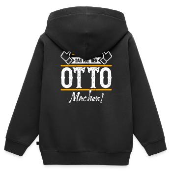 Otto Geschenkidee Geschenk Geburtstag - Kinder Premium Organic Zip Hoodie - Schwarz - Hinten - AI Model Kid Male (0cm)