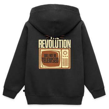 The Revolution Will Not Be Televised - Kids Premium Organic Zip-up Hoodie - black - Back - AI Model Kid Male (0cm)