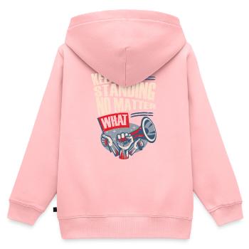 Keep Standing No Matters What Revolution - Kids Premium Organic Zip-up Hoodie - rose - Back - AI Model Kid Female (0cm)
