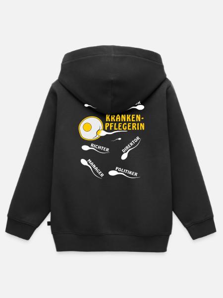 KRANKENPFLEGERIN - Kinder Premium Organic Zip Hoodie - Schwarz