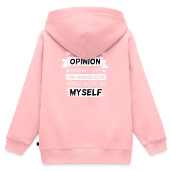 Meine Meinung beleidigte Sie Sarkasmus sagend - Kinder Premium Organic Zip Hoodie - Rosa - Hinten - AI Model Kid Female (0cm)