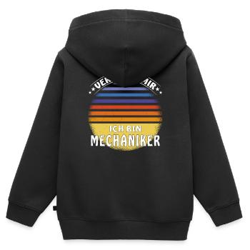 VERTRAUT MIR ICH BIN MECHANIKER - Kinder Premium Organic Zip Hoodie - Schwarz - Hinten - AI Model Kid Male (0cm)