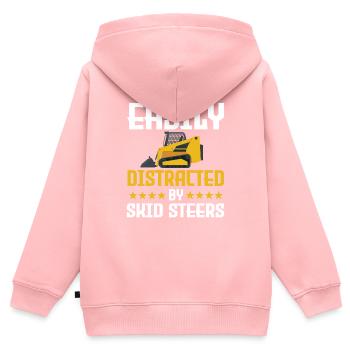 Funny skid steer loader saying - Kids Premium Organic Zip-up Hoodie - rose - Back - AI Model Kid Female (0cm)