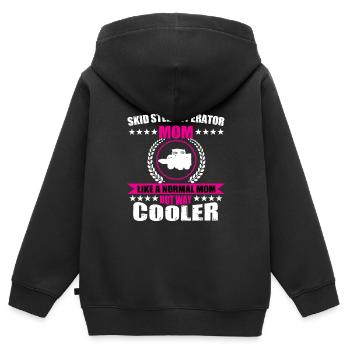 Pilote de chargeuse compacte Mama - Sweat Premium à capuche zippé enfant bio - noir - Dos - AI Model Kid Male (0cm)