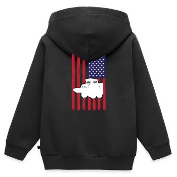 Skid steer loader with USA flag - Kids Premium Organic Zip-up Hoodie - black - Back - AI Model Kid Male (0cm)