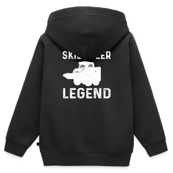 Légende de la chargeuse compacte - Sweat Premium à capuche zippé enfant bio - noir - Dos - AI Model Kid Male (0cm)