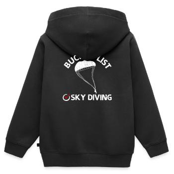Vérifiez l’avion parachutiste parachutiste - Sweat Premium à capuche zippé enfant bio - noir - Dos - AI Model Kid Male (0cm)