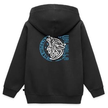 Valhalla Wolf Odin Runen Nordischer Kompass - Kinder Premium Organic Zip Hoodie - Schwarz - Hinten - AI Model Kid Male (0cm)
