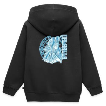 Valhalla Wolf Odin Runen Nordischer Kompass - Kinder Premium Organic Zip Hoodie - Schwarz - Hinten - AI Model Kid Male (0cm)