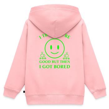 J’ai essayé d’être bon - Sweat Premium à capuche zippé enfant bio - rose - Dos - AI Model Kid Female (0cm)