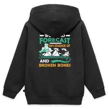 Snowboard fahren Snowboarding Winterurlaub - Kinder Premium Organic Zip Hoodie - Schwarz - Hinten - AI Model Kid Male (0cm)