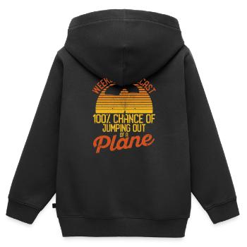 Prédiction drôle de week-end 100% de chances de faire un - Sweat Premium à capuche zippé enfant bio - noir - Dos - AI Model Kid Male (0cm)