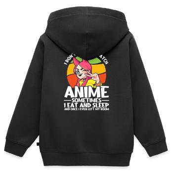 I Dont Always Watch Anime - Kinder Premium Organic Zip Hoodie - Schwarz - Hinten - AI Model Kid Male (0cm)