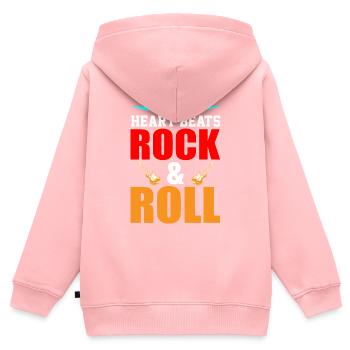 My Heart beats Rock &Roll - Kinder Premium Organic Zip Hoodie - Rosa - Hinten - AI Model Kid Female (0cm)