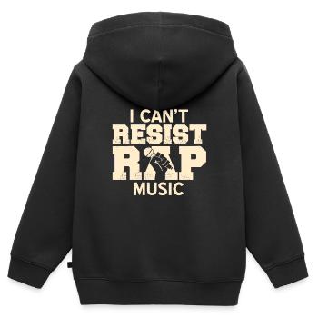I Can't Resist RAP Music Retro Cool Rap Lover - Kinder Premium Organic Zip Hoodie - Schwarz - Hinten - AI Model Kid Male (0cm)