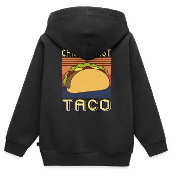 Can't Resist Taco Retro Taco Lover Designs - Kinder Premium Organic Zip Hoodie - Schwarz - Hinten - AI Model Kid Male (0cm)