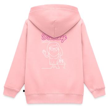 Vacay Mode Cool Vacation Line Arts Designs - Kinder Premium Organic Zip Hoodie - Rosa - Hinten - AI Model Kid Female (0cm)