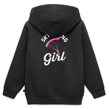 Parachutisme Filles Parachutistes Filles - Sweat Premium à capuche zippé enfant bio - noir - Dos - AI Model Kid Male (0cm)