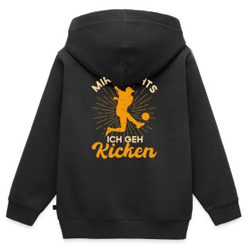 Mir Reichts Ich Geh Kicken - Kinder Premium Organic Zip Hoodie - Schwarz - Hinten - AI Model Kid Male (0cm)