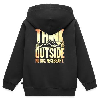 Think Outside No Necessary - Kids Premium Organic Zip-up Hoodie - black - Back - AI Model Kid Male (0cm)
